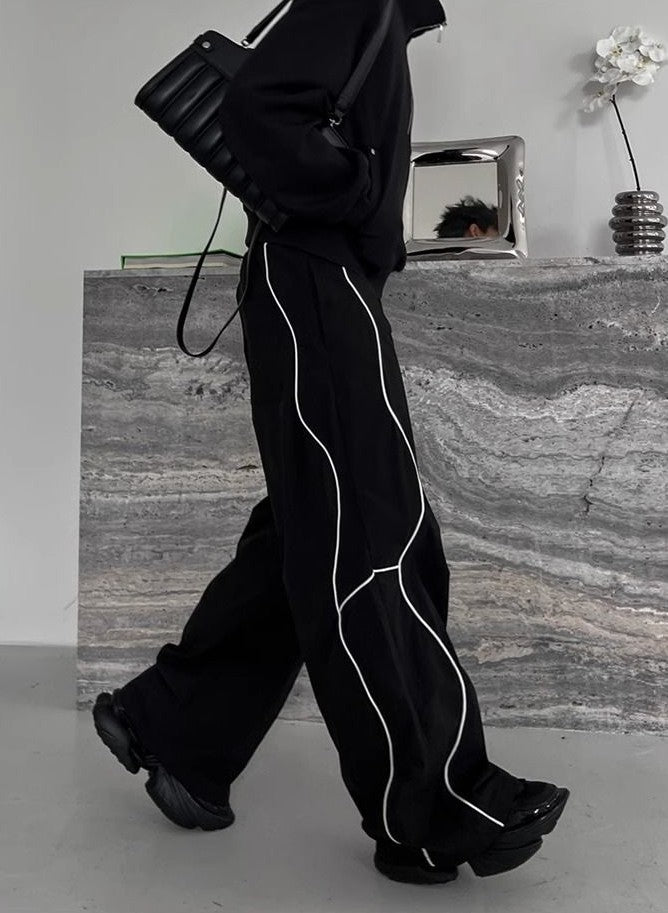 Men's Casual Pants Straight Punk Black Loose Baggy Male Trousers Clothes Plus Size Polyester Vintage Sale Cotton Fashion 2025