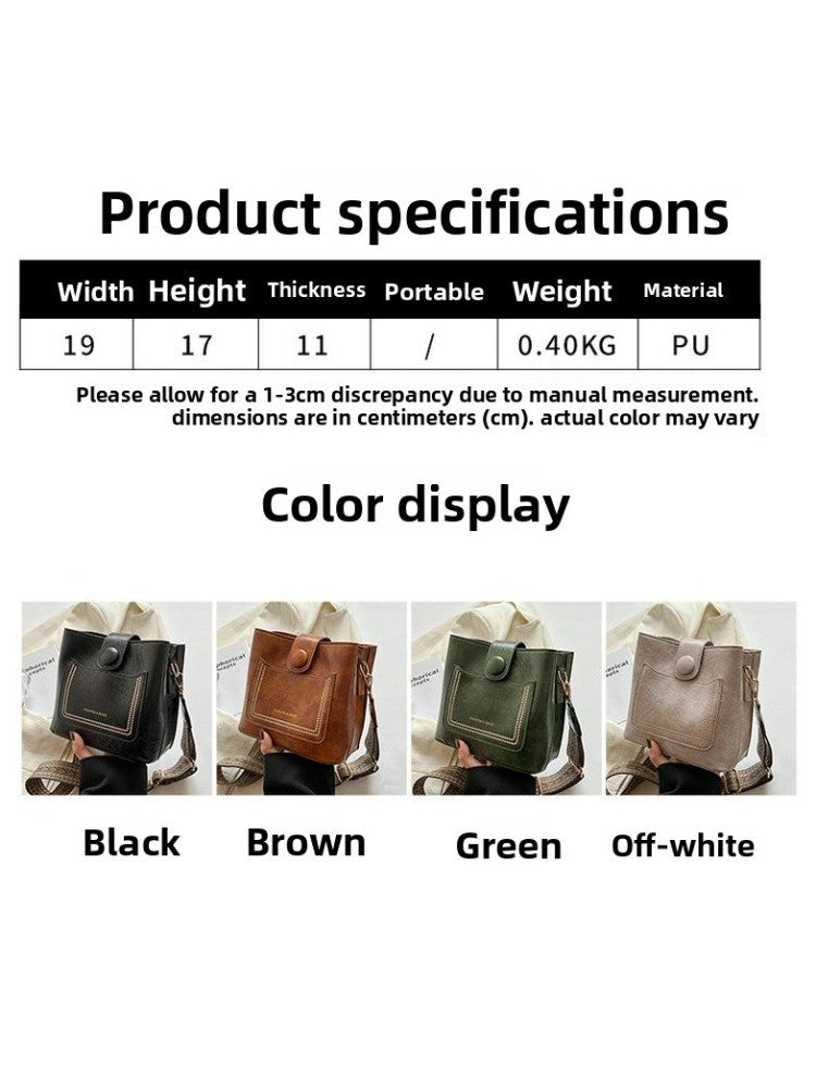 PU Shoulder Bag Multi-pocket Design Zipper and Buckle Opening Design Fashionable Versatile Messenger Bag