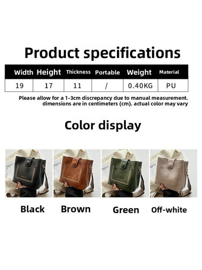 PU Shoulder Bag Multi-pocket Design Zipper and Buckle Opening Design Fashionable Versatile Messenger Bag