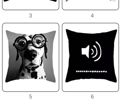 European-Style Black and White Geometry Portrait Pillow Cover Living Room Sofa Waist Support Office Bed Head Pillow Pillow 60x60