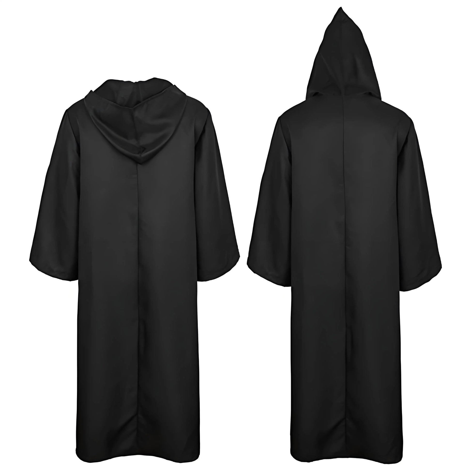 Black Cape Black Cloak Jedi Warrior Costume for Adults, Vampire Cape with Hood, Adult Halloween Cosplay Vampire Christmas Party