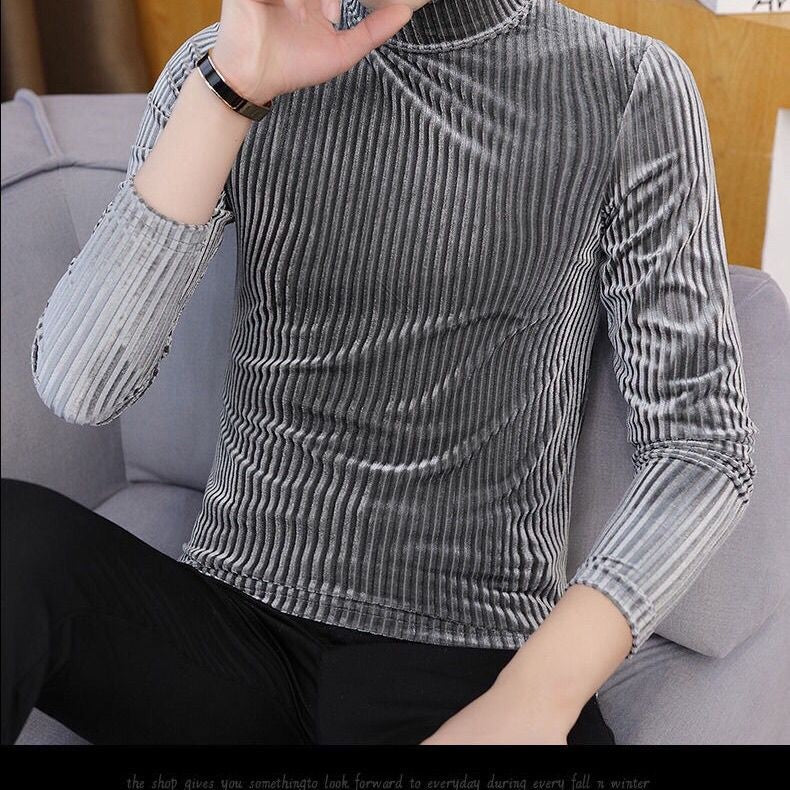 Men's High Street Simplicity Slim Tops Tees Spring Autumn New Long Sleeve All-match Korean T Shirts Vintage Fashion Men Clothing