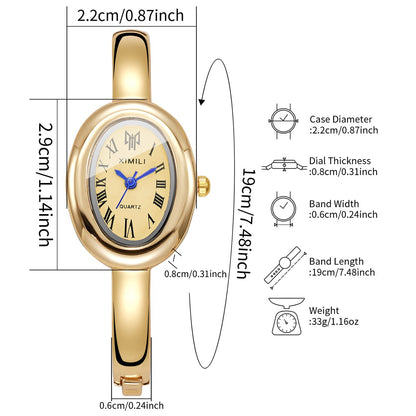 Elegant Oval Dial Women Bracelet Watch Fashion Ladies Quartz Wristwatch Reloj Mujer Girls Clock Gift