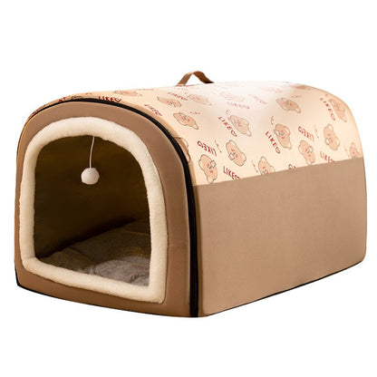 Cama de Cachorro de Inverno Autorrequecível Casa de Filhotes Aconchegante Tenda de Dormir para Gatos Caverna para Gatos Camas Ninho de Gatinhos Interno Cabana de Canil para Cães Gatos Pequenos e Médios