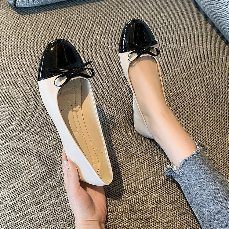 Women Flats Comfort Ballerina Shoes 2025 Summer New Shallow Mouth Non-slip Ladies Loafers Elegant Bowknot Women Single Shoes