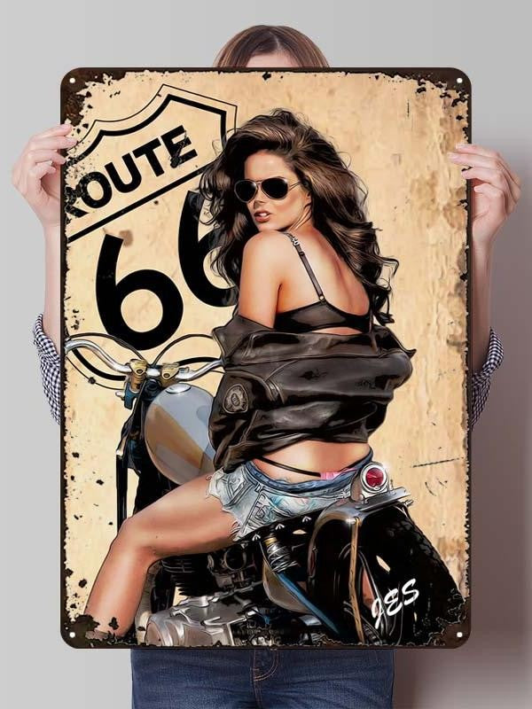Letreiro de Flandres H-Harley Pôster de Motocicleta Decoração Estética de Quarto Masculino Placas de Metal Personalizadas para Garagem Decoração de Parede Retrô para Casa
