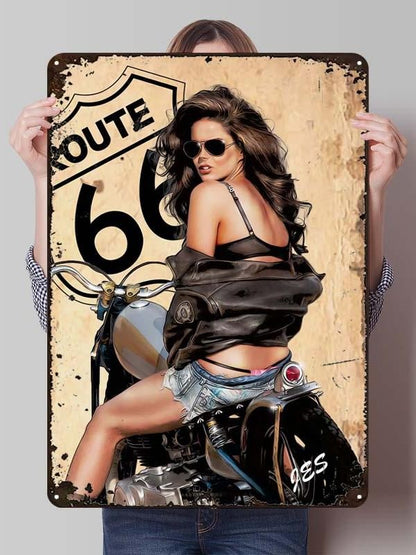 Letreiro de Flandres H-Harley Pôster de Motocicleta Decoração Estética de Quarto Masculino Placas de Metal Personalizadas para Garagem Decoração de Parede Retrô para Casa