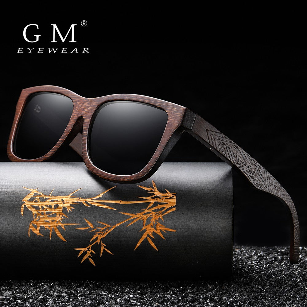 Óculos De Sol GM De Madeira De Bambu Natural Feitos À Mão Polarizados Lentes Com Revestimento Espelhado Com Caixa De Presente