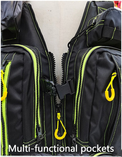 Colete Salva-Vidas Multifuncional Para Pesca ao Ar Livre Um Item Indispensável Para Segurança Vários Bolsos Para Armazenamento Material Flutuante