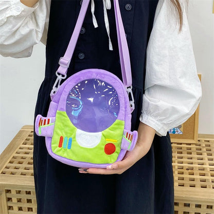 Disney Pixar Toy Story Buzz Lightyear Bolsa Feminina de Ombro Desenho Animado Bolsa Transversal Feminina Pequena Bolsa para Celular Presente de Natal