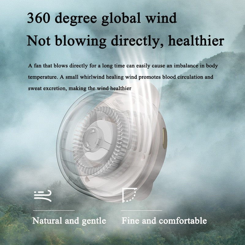 USB Hanging Neck Fan Portable Mute Mini Clip Hanging Waist Electric Fan 900mah Leafless Fan 3 Speeds for Outdoor Camping Fishing