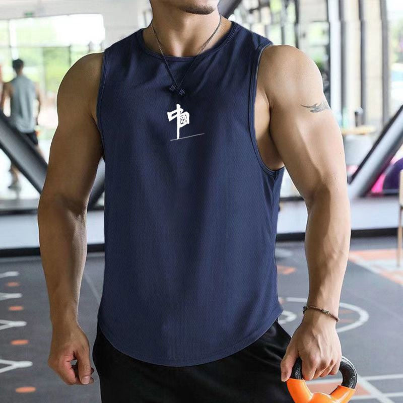2025 Mens fitness gyms Tank top men Fitness sleeveless shirt Male mesh breathable Sports vest Undershirt Gyms Running vest men
