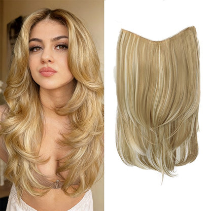 Aplique de Cabelo Sintético de 22 Polegadas, Uma Peça | Pontas Viradas para Dentro | Clips BB Fácil de Usar, Sem Danos | Volume e Comprimento Instantâneos