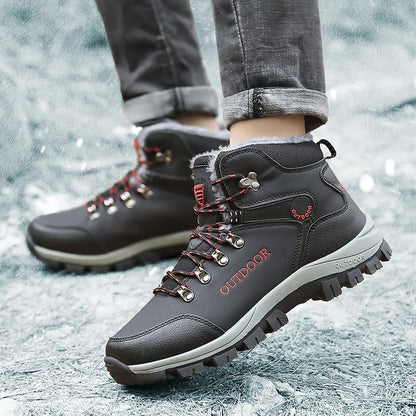 Men's Casual Sneaker Outdoor Sports Men Boots for Men Shoes Comfortable Warm Outdoor Hiking Shoes with Short Plush Men's Shoes