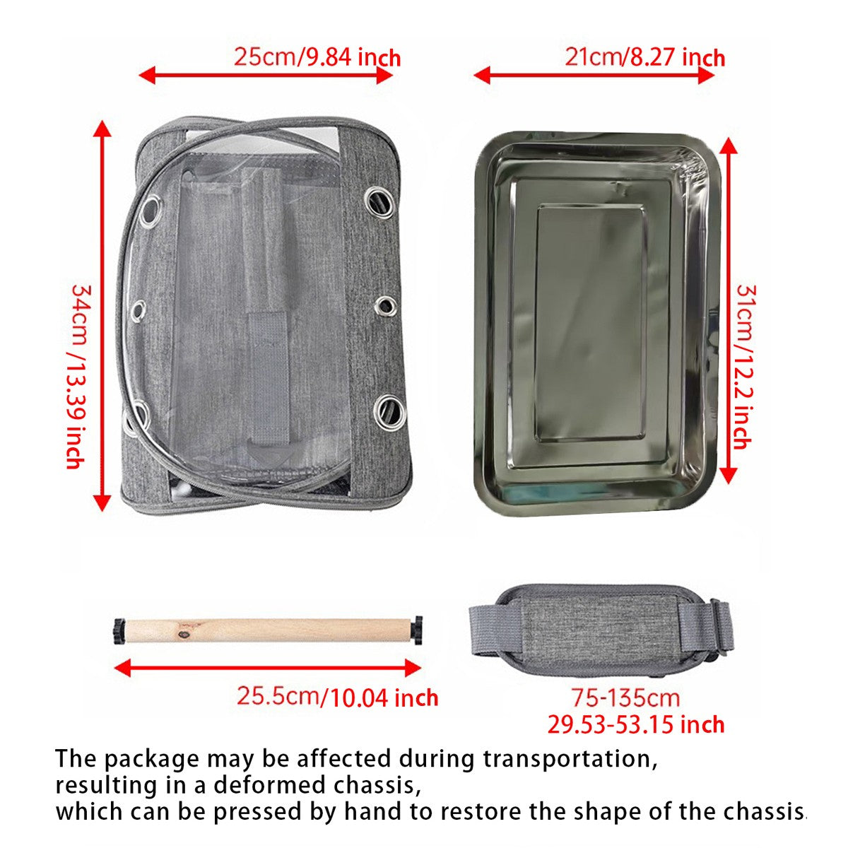 Bolsa de transporte portátil para pássaros pequenos, para papagaios, periquitos, com janela lateral de acesso, dobrável, para uso externo