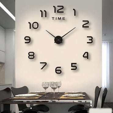 Large 3D DIY Wall Clock Giant Acrylic Mirror Clocks Frameless Big Horloge Home Decoration for Living Room Bedroom Wall Decor