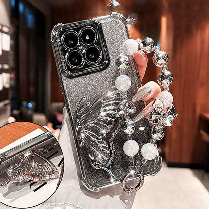 Capa Protetora à Prova de Choque com Glitter e Borboleta para Xiaomi 17 pro max Xiaomi17 13T 14T 15T Pro 15 Ultra