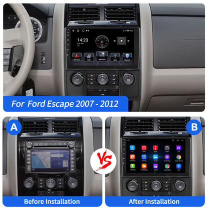 9" Car Stereo Radio For Ford Escape 2007-2012 Apple Carplay GPS Navigation WIFI 2G+32G Android 14 SWC Bluetooth FM/RDS Head Unit