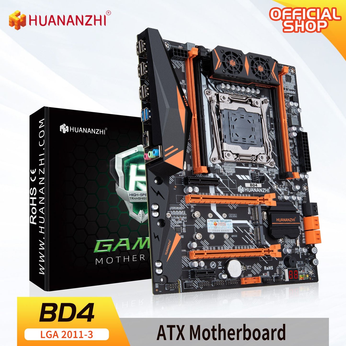 Placa-mãe HUANANZHI X99 BD4 LGA 2011-3 XEON X99 suporta Intel E5 2640 2666 2670 2696 2678 V3 V4 DDR4 RECC NON-ECC NVME NGFF
