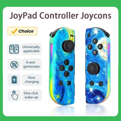 RGB LED Left & Right Joypad for NS Switch Controller BT 5.2 Joy-Con Gamepads Joystick with Dual Vibration for Switch/Lite/Oled
