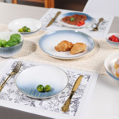 Conjunto de Tigelas de Cerâmica Louça de Osso Porcelana Utensílios de Mesa Combinação de Talheres para Casa Louça de Cerâmica de Alta Qualidade Pratos de Cerâmica Conjuntos de Jantar