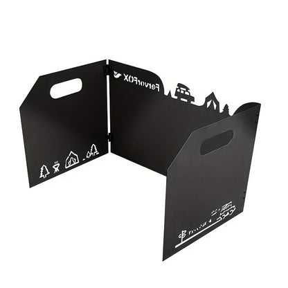 Outdoor Barbecue Windshield Folding Camping Barbecue windproof board Three-fold Four-fold