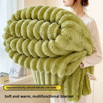 Thi Rabbit Fur Blanket Office Sofa Nap Blanket Premium Cover Blanket All Seasons  Color Polyester Fiber