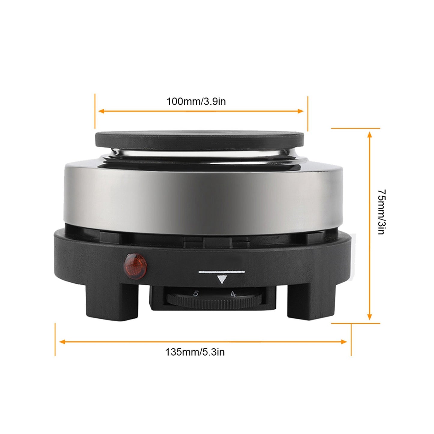Mini Fogão Elétrico Portátil 500W Chapa Quente Aquecedor Doméstico Multifuncional (Plug EUA 110V)