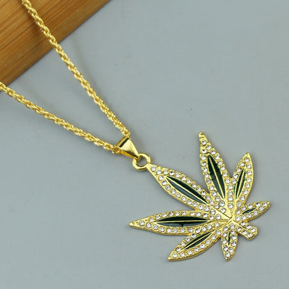 Colar Amuleto Erva Daninha da Moda para Mulheres Homens Colar Folha de Bordo Hip Hop Correntes Pingente Joias Presente Atacado Collares