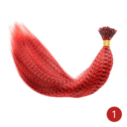 Extensão de Cabelo de Pena AZQUEEN 10 Peças Cabelo Falso I Tip Cabelo Sintético Arco-Íris 16 Polegadas Aplique de Pena para Extensão de Cabelo