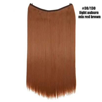 BENEHAIR Cabelo Sintético com Fio Invisível Sem Clipes Extensões de Cabelo Linha Secreta de Pesca Apliques de Cabelo Falso Para Mulheres