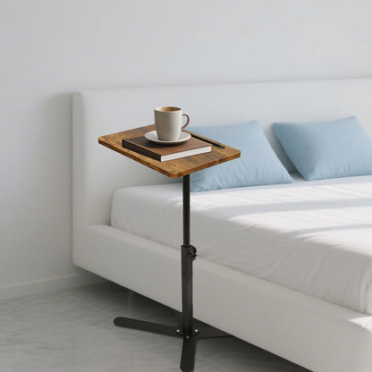 Adjustable Height Laptop Desk Rotating Tabletop Mobile Stand Home Mesa Bedside Table Office Tray Standing Computer Workstat