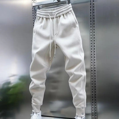 Solid Slim Fit Trousers Men's Casual Pants Loose Pockets Straight Cylinder Leggings Korean Fashion  Harajuku Sweatpants y2k pant