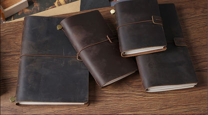 100% Genuine Leather Journal Refillable Travel Notebook Retro DIY Handmade Diary Sketchbook School Office Gift Customized