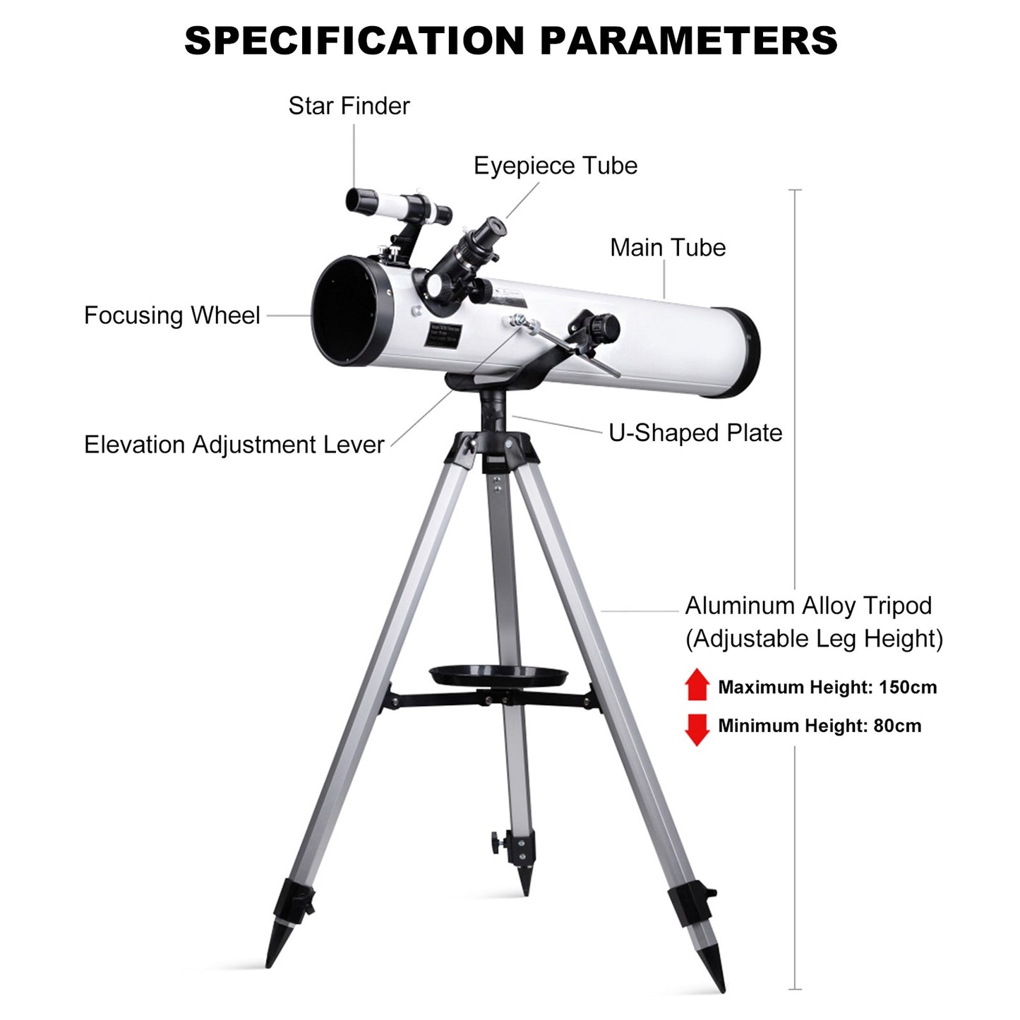 Telescópio Astronômico 76 mm Abertura Telescópio de Viagem Profissional para Iniciantes em Astronomia Presentes