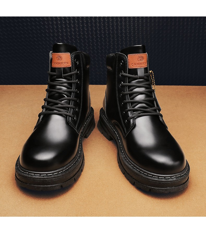 Botas Masculinas Grandes 48 Botas de Motocicleta Cano Curto Masculinas Impermeáveis para Caminhada Chelsea de Inverno Botas Retrô Confortáveis Botas Masculinas