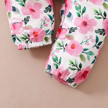 0-18M Baby Girl Pink Clothes Set Spring&Autumn Clothing Long Sleeve Bodysuit+Floral Pants+Headband 3PCS Toddler Fashion Outfits