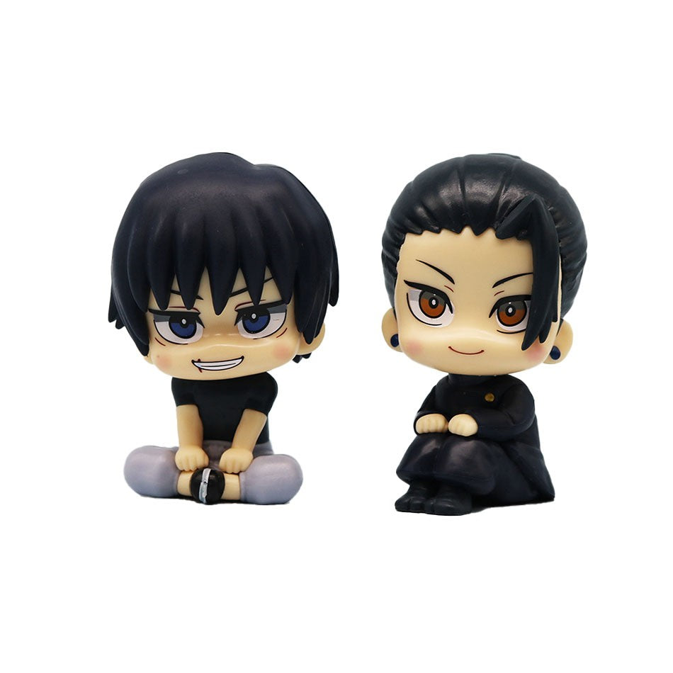 Novo conjunto de 5 peças Jujutsu Kaisen Cute Yuji Itadori Gojo Satoru Q Ver. Bonecos de Ação de PVC Figuras de Anime Modelo Brinquedos Coleção Boneca Presente