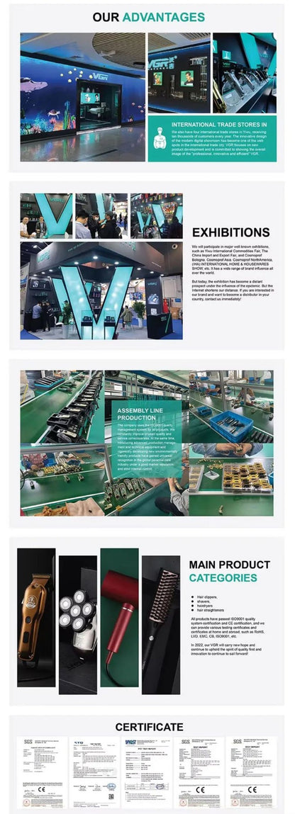 VGR Electric Shaver Professional Beard Trimmer Rechargeable Razors Foil Shaver Reciprocating Mini Shaving Machine for Man V-375