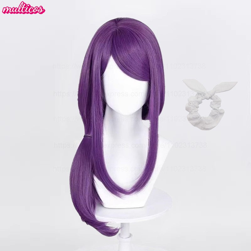 High Quality Kamishiro Rize Cosplay Wig 70cm Purple Heat Resistant Synthetic Hair Rize Kamishiro Wigs + Wig Cap