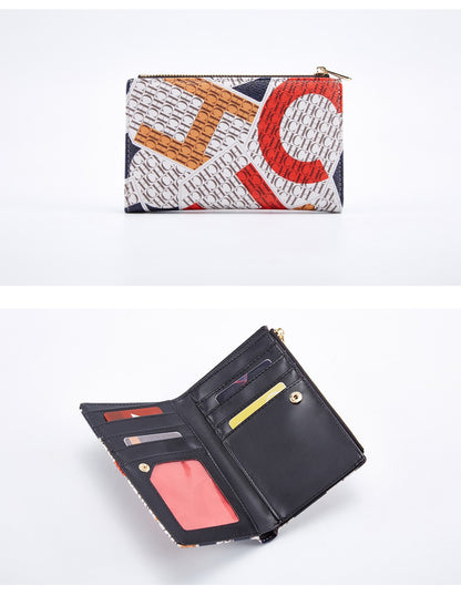Printed Women's Long Wallet Luxury Brand Retro Classic PVC Material 2025 New Fashionable Simple Card Bag