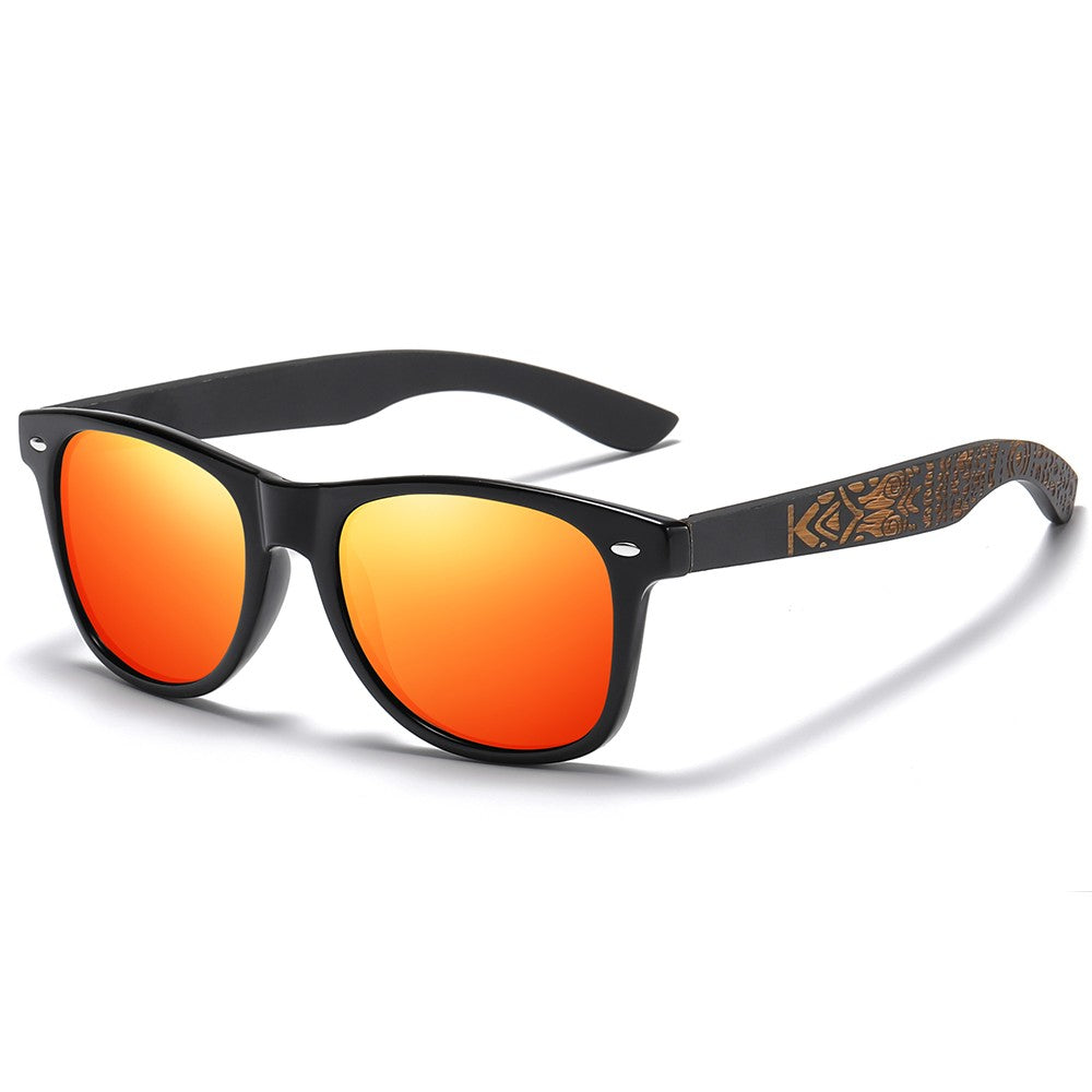 Óculos de Sol Masculinos e Femininos Polarizados de Bambu Madeira GM S5097 Oval