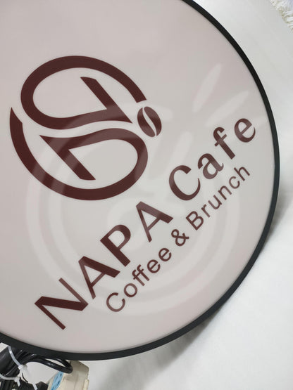 Custom Double Sided Coffee Sign LightBox Advertising LED Light Up Outdoor Business Signage Display Art Deco Wall Waterproof Logo