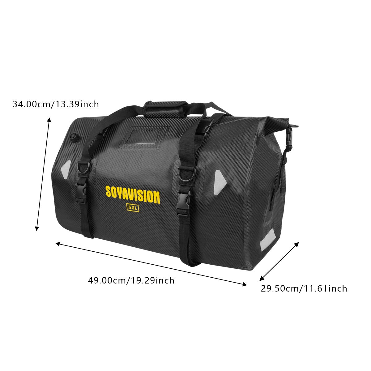 Motorcycle Dry Bag Waterproof Reflective Tail Duffle Bag Skiing Travel Hiking Camping Boating Riding Fishing Outdoor Luggage