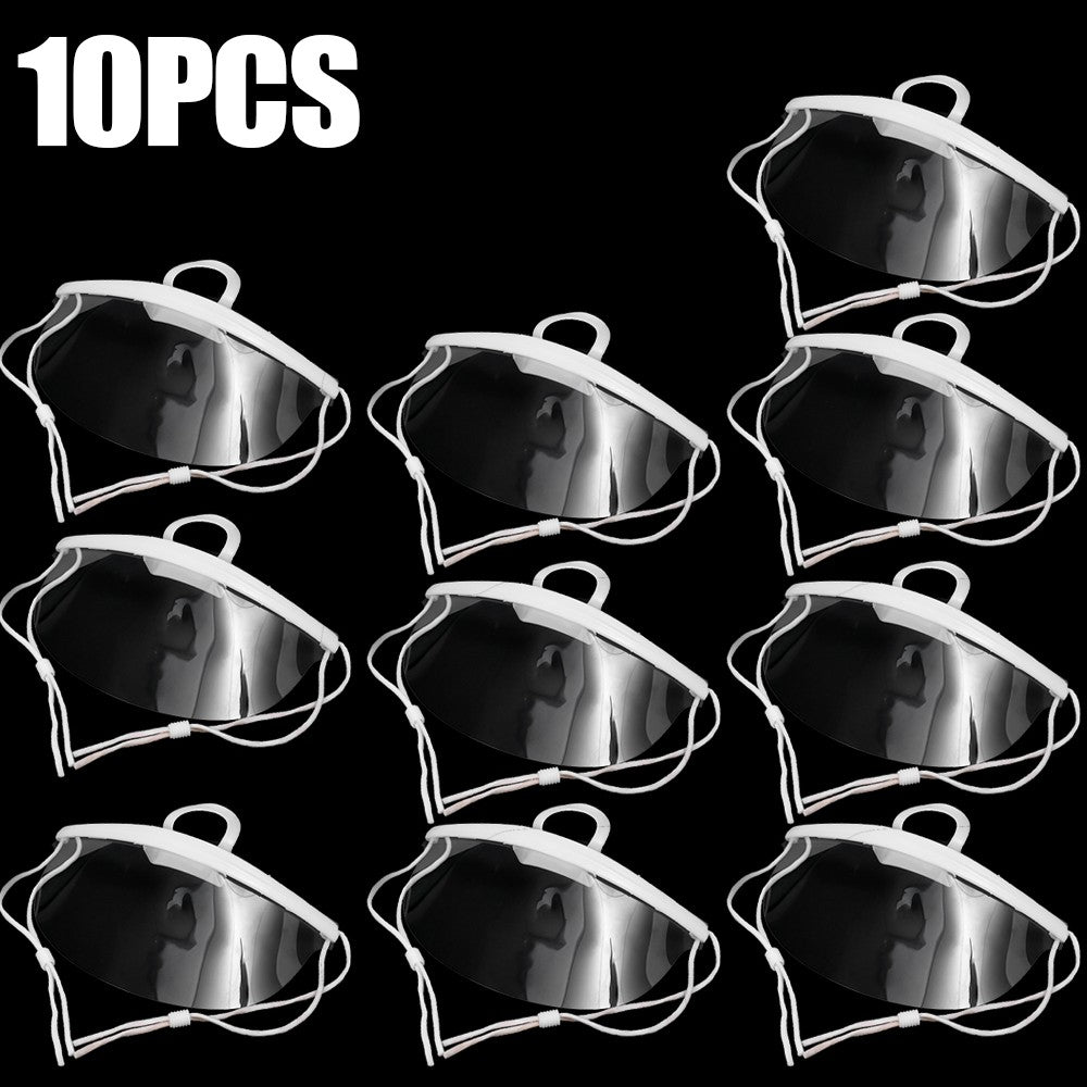 10/5/1x Plastic Clear Mask Shield Anti-Fog Reusable Restaurant Food Handlers Beauty Chef Waiter Protective Mask Open Face Guard