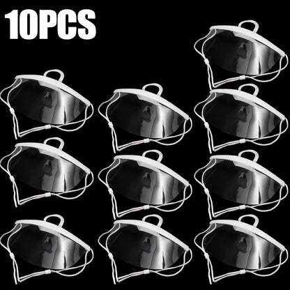 10/5/1x Plastic Clear Mask Shield Anti-Fog Reusable Restaurant Food Handlers Beauty Chef Waiter Protective Mask Open Face Guard