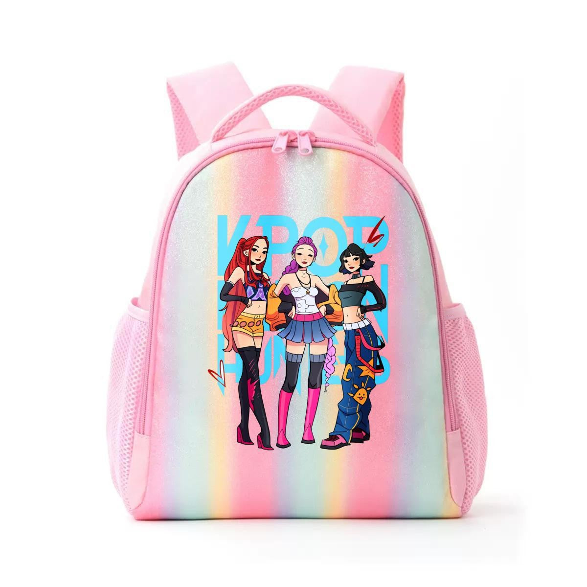 Mochila de Caçadores de Demônios KPop Estampa de Desenho Animado Anime Bolsas de Ombro para Estudantes Organizador de Papelaria Grande Capacidade Presentes de Volta às Aulas