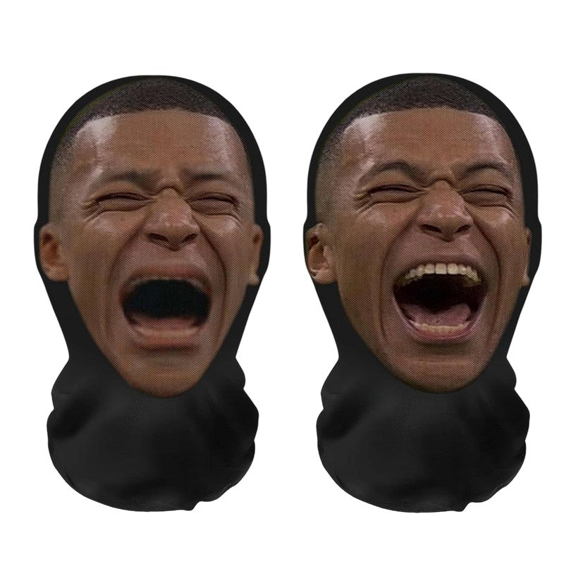 2/3Pcs 3D Seamless Mask Funny Face Printed Head Scarf Famous Person Ice Silk Sunscreen Head Mask Halloween Cosplay
