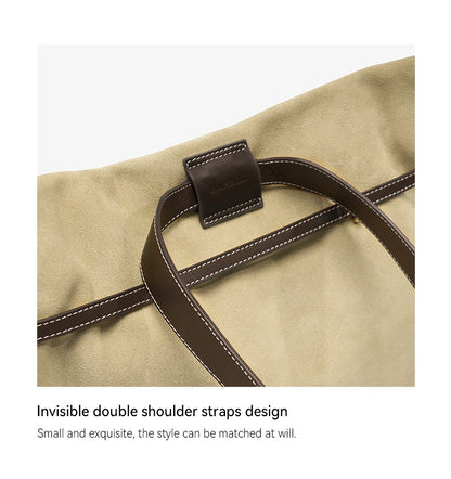 ?Genuine Suede Women's Bag Large Capacity Crossbody Underarm Tote for Commuting Multi-functional Hobo Bag