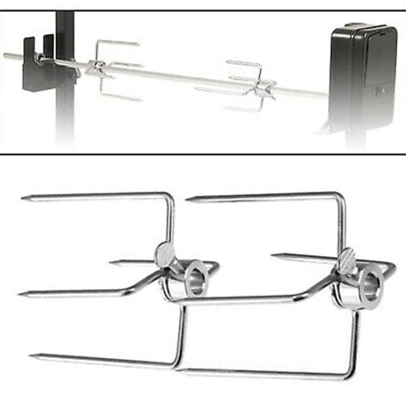 Rotating fix Fork Barbecue Skewer Oven Accessories Food Spit Grill Meat Grade Fork BBQ Forks Skewer Skewer Steel Tool Barbe U9S9